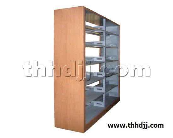 点击查看商品:高档六层双面双柱钢木书架