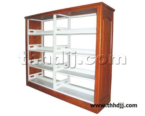 点击查看商品:高档四层双面双柱钢木书架